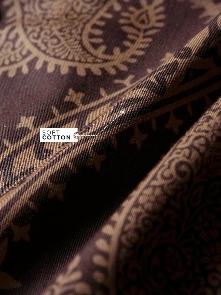 Glarry Nomad of Thar Printed Premium Half Sleeve Casual Shirt for Men | Brown Desert Art Oversized Fashion Shirt